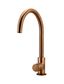 Round Kitchen Mixer Tap - Pinless Handle Lustre Bronze