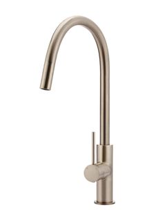 Round Piccola Pull Out Kitchen Mixer Tap  Champagne