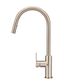 Round Piccola Pull Out Kitchen Mixer Tap - Paddle Handle Champagne