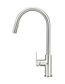 Round Piccola Pull Out Kitchen Mixer Tap - Paddle Handle Brushed Nickel