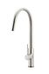 Round Piccola Pull Out Kitchen Mixer Tap  Brushed Nickel