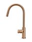 Round Piccola Pull Out Kitchen Mixer Tap - Pinless Handle Lustre Bronze