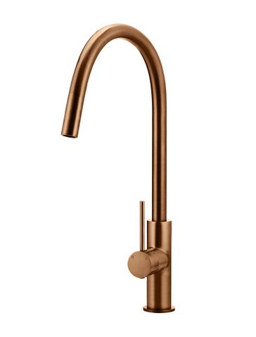 Round Piccola Pull Out Kitchen Mixer Tap  Lustre Bronze