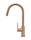 Round Piccola Pull Out Kitchen Mixer Tap  Lustre Bronze