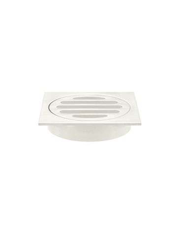 Square Floor Grate Shower Drain 80mm outlet  Brushed Nickel