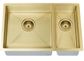 Kitchen Sink - One & Half Bowl 670 x 440  Brushed Bronze Gold