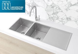 Kitchen Sink - Drainboard Double Bowl 1160*440*200 Brushed Nickel