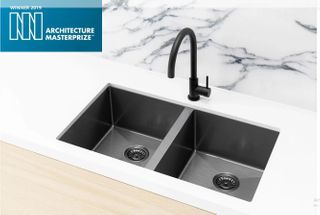 Kitchen Sink - Double Bowl 760 x 440  Gunmetal