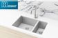 Kitchen Sink - One & Half Bowl 670 x 440  Brushed Nickel