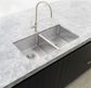 Kitchen Sink - Double Bowl 760 x 440  Brushed Nickel