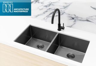 Kitchen Sink - Double Bowl 860 x 440  Gunmetal