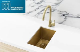 Bar Sink - Single Bowl 382 x 272  Brushed Bronze Gold