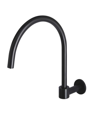 Round High-Rise Swivel Wall Spout  Matte Black