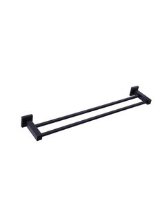 Square Double Towel Rail 600mm  Matte Black