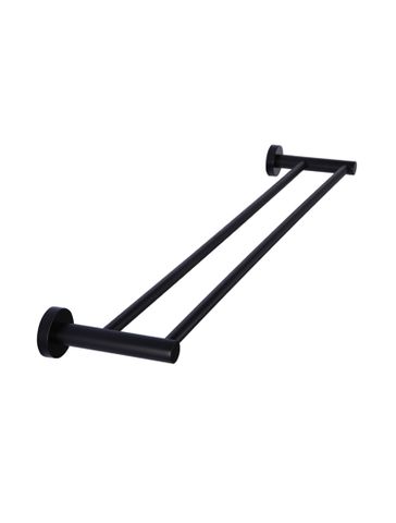 Round Double Towel Rail 600mm  Matte Black