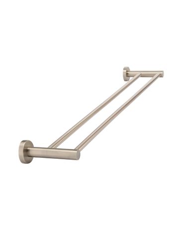 Round Double Towel Rail 600mm  Champagne