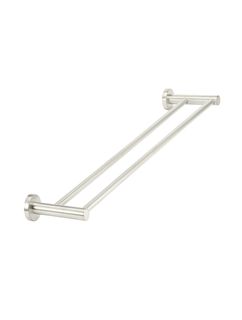 Round Double Towel Rail 600mm  Brushed Nickel