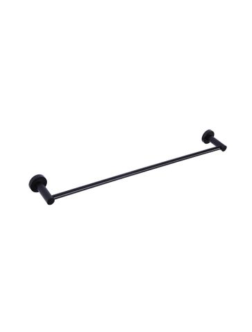 Round Single Towel Rail 600mm  Matte Black