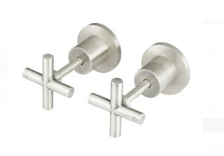 Cross Handle Jumper Valve Wall Top Assemblies  Brushed Nickel