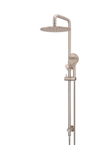 Round Combination Shower Rail 300mm Rose, Three Function Hand Shower  Champagne