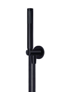 Round Hand Shower on Fixed Bracket, Single Function Hand Shower Matte Black