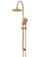200mm Round Overhead Shower Rail, Three Function Hand Shower Lustre Bronze