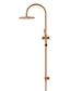 200mm Round Overhead Shower Rail, Three Function Hand Shower Lustre Bronze