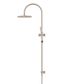 200mm Round Overhead Shower Rail, Three Function Hand Shower Champagne