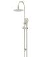 200mm Round Overhead Shower Rail, Three Function Hand Shower Brushed Nickel