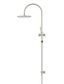 200mm Round Overhead Shower Rail, Three Function Hand Shower Brushed Nickel