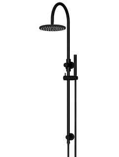 200mm Round Overhead Shower Set, Single Function Hand Shower Matte Black