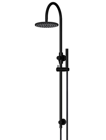 200mm Round Overhead Shower Set, Single Function Hand Shower Matte Black