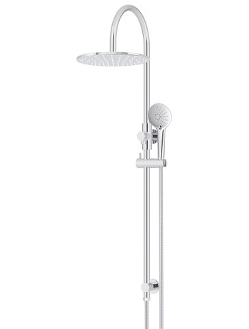 300mm Round Overhead Shower Rail, Three Function Hand Shower Chrome