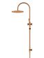 300mm Round Overhead Shower Rail, Three Function Hand Shower Lustre Bronze