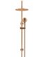 300mm Round Overhead Shower Rail, Three Function Hand Shower Lustre Bronze