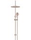 300mm Round Overhead Shower Rail, Three Function Hand Shower Champagne