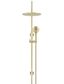 300mm Round Overhead Shower Rail, Three Function Hand Shower Tiger Bronze