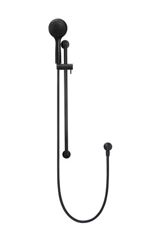 Round Hand Shower on Rail Column, Three Function Hand Shower Matte Black