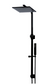 Square Combination Shower Rail 300mm rose  Matte Black