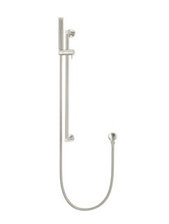 Round Hand Shower on Rail Column, Single Function Hand Shower Brushed Nickel