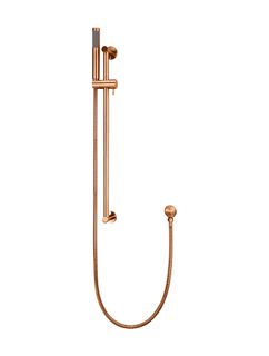 Round Hand Shower on Rail Column, Single Function Hand Shower Lustre Bronze