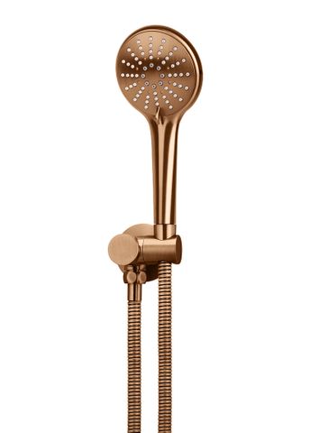 Round Hand Shower on Swivel Bracket, Three Function Hand Shower  Lustre Bronze