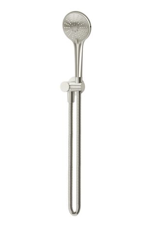 Round Hand Shower on Swivel Bracket, Three Function Hand Shower  Brushed Nickel