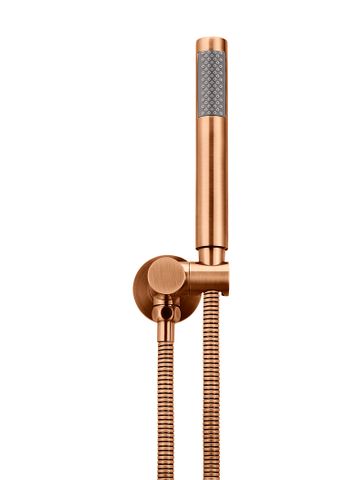 Round Hand Shower on Swivel Bracket, Single Function Hand Shower  Lustre Bronze