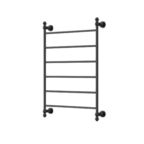 MEDOC 6 BAR HEATED TOWEL RAIL600MM X 800MM MATT BLACK