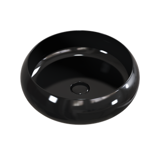 Versilia Ceramic Basin Round Gloss Black