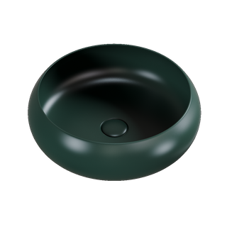 Versilia Ceramic Basin Round Matte Dark Green