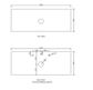 1200x465x20mm Solid Surface Matte White Waste Hole