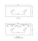 1200x465x20mm Solid Surface Cloudy Carrara Double Bowl Waste Hole