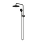 ROUND HALF COLUMN SHOWER SET ELECTROPLATED MATT BLACK